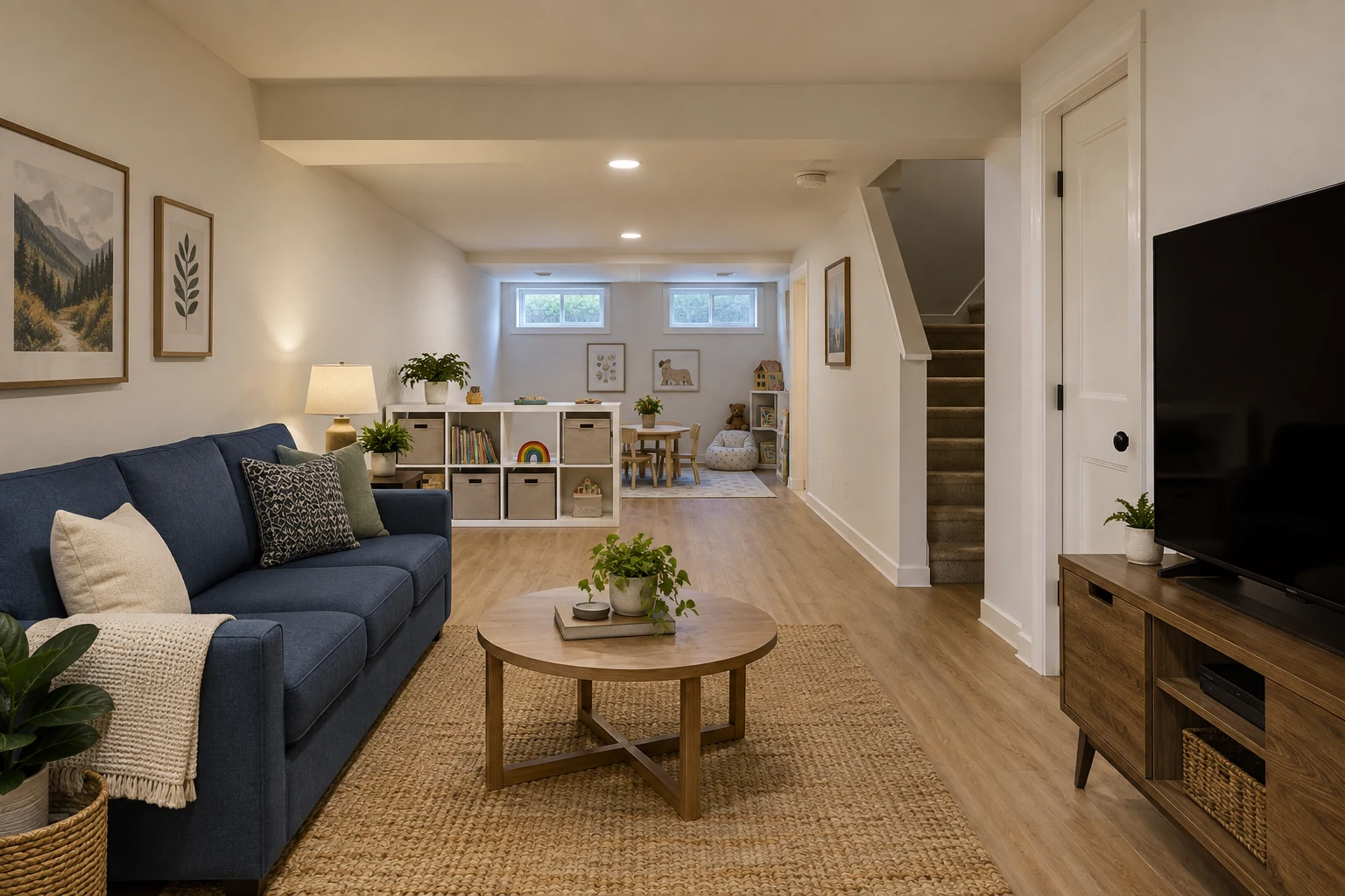 The Maplewood — illustrative basement interior